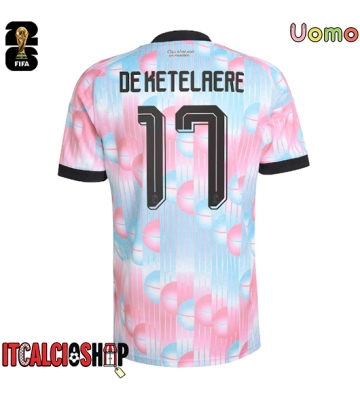 Belgio Charles De Ketelaere #17 Seconda Maglia Mondiali 2026 Manica Corta